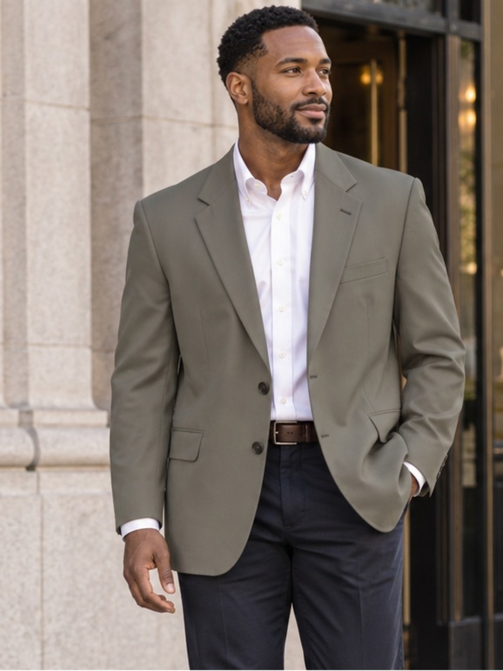 Brooks Brothers 39S Taupe Cotton Blend Blazer